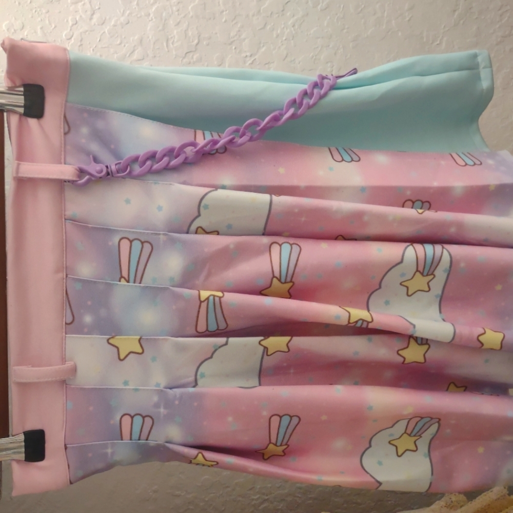 In Control Baby Star Plead Skirt w/Purple Star Chain